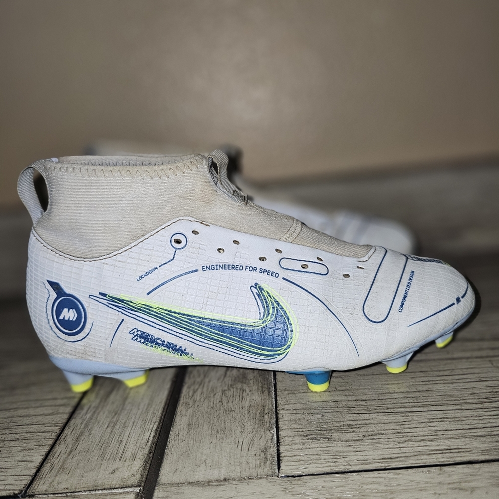 Nike Mercurial Superfly Academy Futbol Shoe Blue White Soccer Cleats Youth 5.5 - Picture 3 of 6